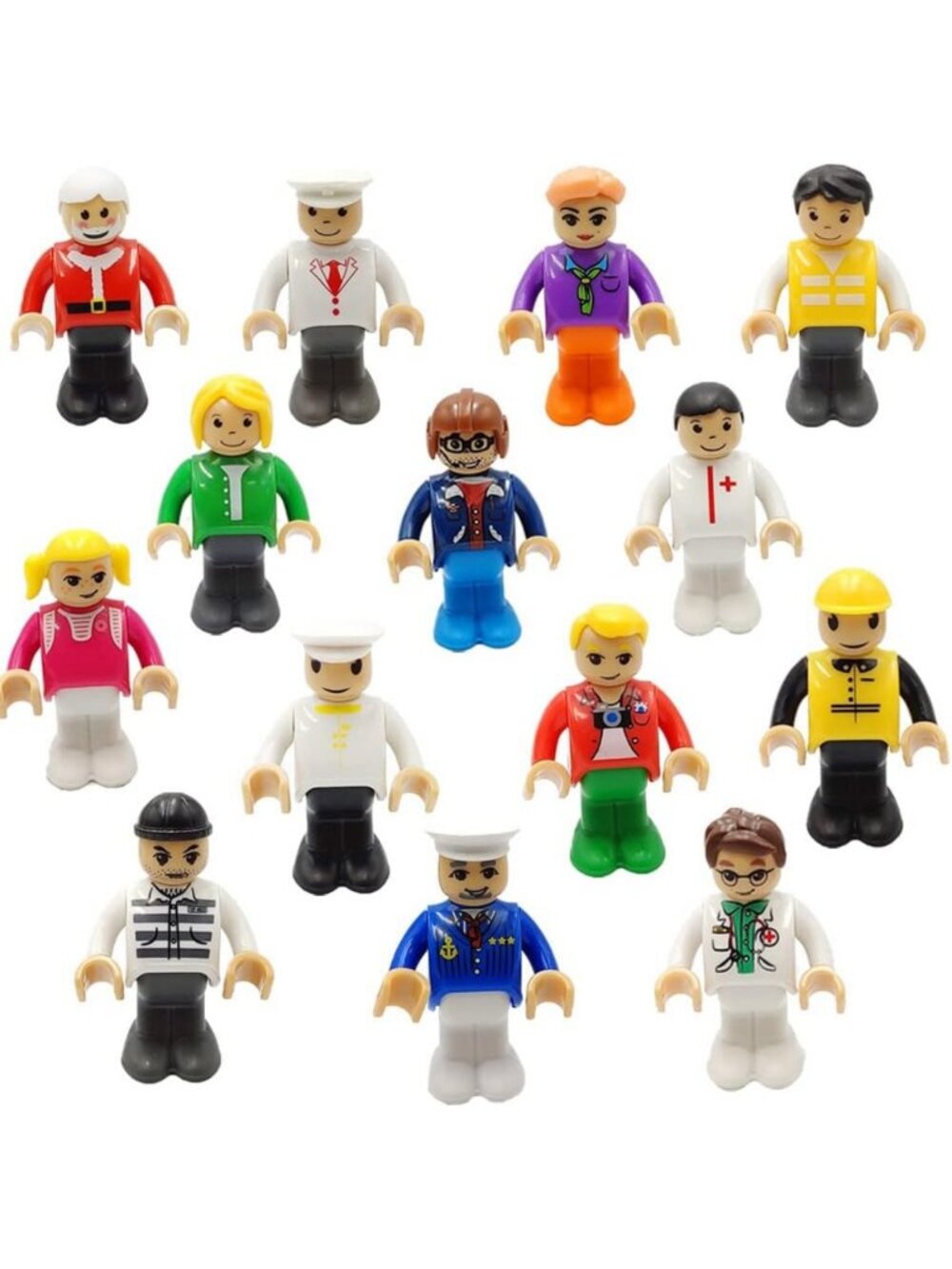 14pcs Toy Action Figures Set for Kids - Playsets with Various Professions